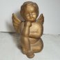 Trio Cute Ceramic Cherubs 6 1/2" Tall Bronze Color Table Top Decoration OA4B08