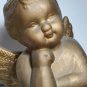 Trio Cute Ceramic Cherubs 6 1/2" Tall Bronze Color Table Top Decoration OA4B08