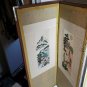 Very Vintage Japanese Byobu 4 Panel Folding Table Top Screen 34" T 49" W OB4C01