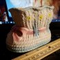 Vintage Relpo Rare Mold Number Ceramic Bootie Pink Ribbon MIJ Samson Imp OA2A09