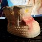 Vintage Relpo Rare Mold Number Ceramic Bootie Pink Ribbon MIJ Samson Imp OA2A09