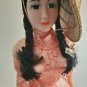 Vintage Authentic Viet-Nam Souvenir Doll 16" Female 1960s Beautiful Face OA5C20