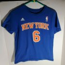 Youth Boys Rookie Porzingis #6 New York Knicks Adidas Sz M 10/12 Tee Shirt NBA