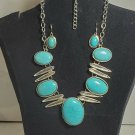 Necklace Earrings Turquoise Cabochons USA SHIP 24" 26" Lobster Clasp ODJB01 01