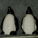 Penguin Salt Pepper Shakers Spice 3" Tall Glossy Japan Ceramic Chalkware? MIJ