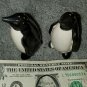 Penguin Salt Pepper Shakers Spice 3" Tall Glossy Japan Ceramic Chalkware? MIJ