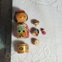 Vintage Nesting Geisha Kokeshi Bobble Head 3 pc NESTING Dolls! Japan OA4B19