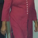 NEW SILK Spiegel Red Pepper Sz 12 Shirt-Dress Button-up Blouse 3/4 Sleeve OA3A05