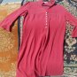 NEW SILK Spiegel Red Pepper Sz 12 Shirt-Dress Button-up Blouse 3/4 Sleeve OA3A05