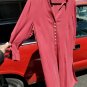 NEW SILK Spiegel Red Pepper Sz 12 Shirt-Dress Button-up Blouse 3/4 Sleeve OA3A05