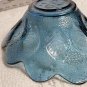Cobalt Blue Pressed Glass Bowl Leaf Relief Imprint 3S Blenko? Scalloped OA4A12