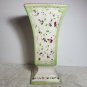 Laura Ashley Square Floral Chintz Ceramic Vase Pedestal Base Chips 9" H OA3B04