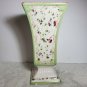 Laura Ashley Square Floral Chintz Ceramic Vase Pedestal Base Chips 9" H OA3B04