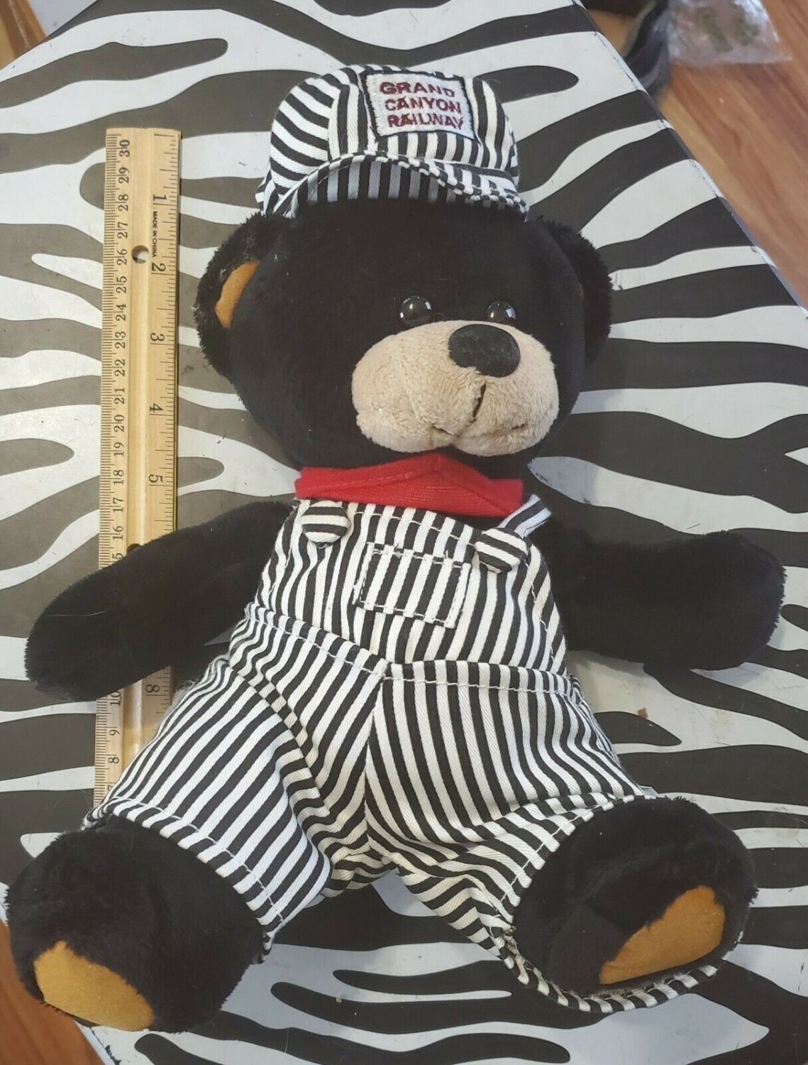 Wishpets Charlie Bear Train Conductor 12" Grand Canyon Railway Plush OA3B02