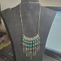 Necklace Faux Turquoise Flower Feather Design USA SHIPPER 20" Lobster ODJB01 11
