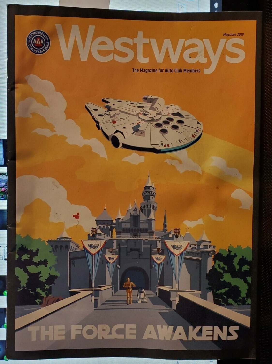 Westways Magazine Millenium Falcon the Force Awakens AAA May/June 2019 Disney