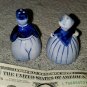 Salt & Pepper Delfts Blue Holland Couple Wide Folk Costumes Hand Painted  OB3A38
