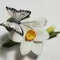 Enesco Porcelain Flower & Butterfly Figurine Decorative 1980s Taiwan 3" OC4A11