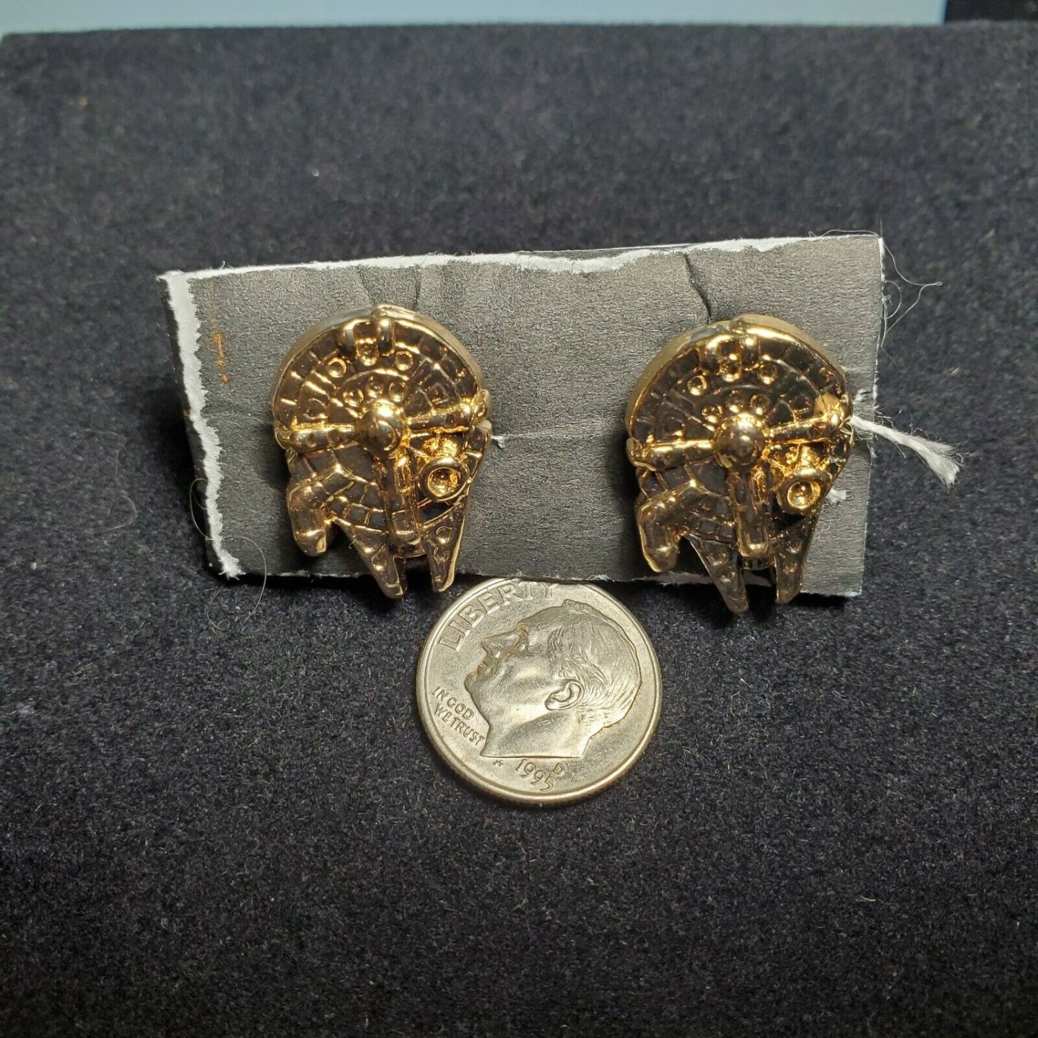 Star Wars Cuff Links Millennial Falcon US SHIP Gold Tone Quick Mount ODJB01 24