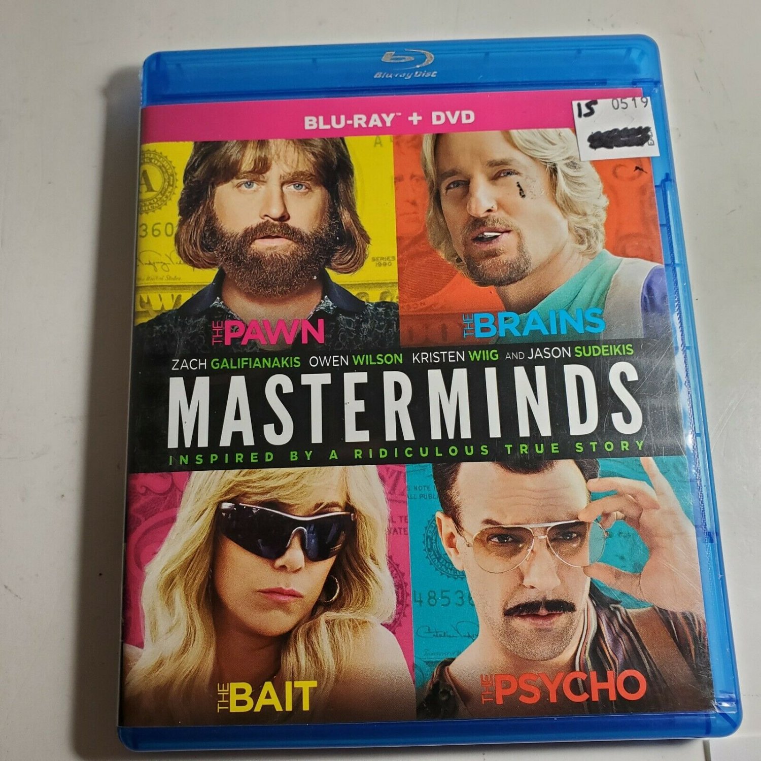 Bluray Masterminds Owen Wilson Zach Galifianakis Kristen Wiig BR + DVD OD3A29