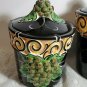 Grape Kitchen Canister Set Clay Art Napa Vines Stone Lite Majolica Chip OA4A01