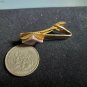 True Vintage Tie Clip Gold Tone w Acrylic Amethyst color tile 1 1/2" ODJB01 23