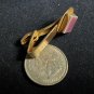 True Vintage Tie Clip Gold Tone w Acrylic Amethyst color tile 1 1/2" ODJB01 23