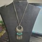 Necklace Faux Turquoise Bead Feather Style US SHIPPER 18" Lobster Clasp ODJB0112