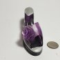 Acrylic Purple Shoe Figurine with Rose Design Accent High Heel 4" L OC4A09