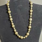 Vintage Faux Pearl 16" Choker Necklace Off-White Beaded / Wire Clasp USA SHIPPER