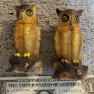 Owl Salt and Pepper Shakers Spice 3 1/2" Tall Realistic Bisque Matte Finish Rare