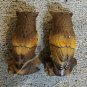 Owl Salt and Pepper Shakers Spice 3 1/2" Tall Realistic Bisque Matte Finish Rare