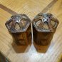 Treasure Craft Salt and Pepper Shakers Spice RARE Faux Wood Hexagonal 3 1/4" H