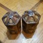 Treasure Craft Salt and Pepper Shakers Spice RARE Faux Wood Hexagonal 3 1/4" H