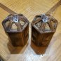 Treasure Craft Salt and Pepper Shakers Spice RARE Faux Wood Hexagonal 3 1/4" H