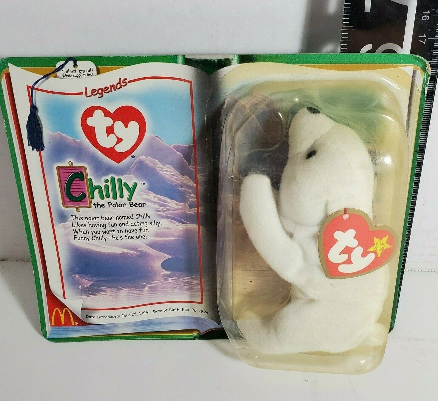 Chilly the Polar Bear McDonald's TAG ERRORS Date & Town! 2004 1999 Orig Pkg