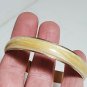 Vintage Avon Tan Enameled Gold Tone Stone Look Bangle 2 3/4" Bracelet OC2B13