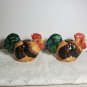 Ceramic Rooster Hen Pair Candle Holders 4" H Country Farm Decor Chips OA3B08