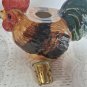 Ceramic Rooster Hen Pair Candle Holders 4" H Country Farm Decor Chips OA3B08