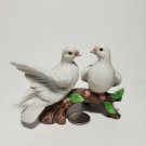 Lefton Bisque Finish Porcelain Doves on Branch 2 1/4" H Malaysia Import OC4A12