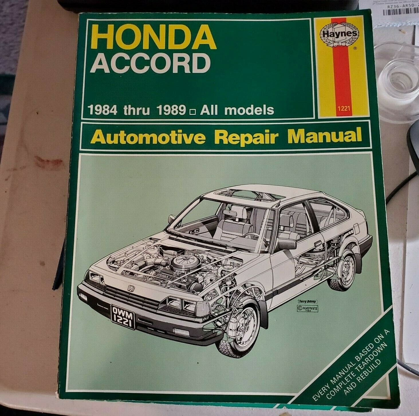 Haynes Honda Accord Repair Manual 1984 thru 1989 1221 All Models OC3A02