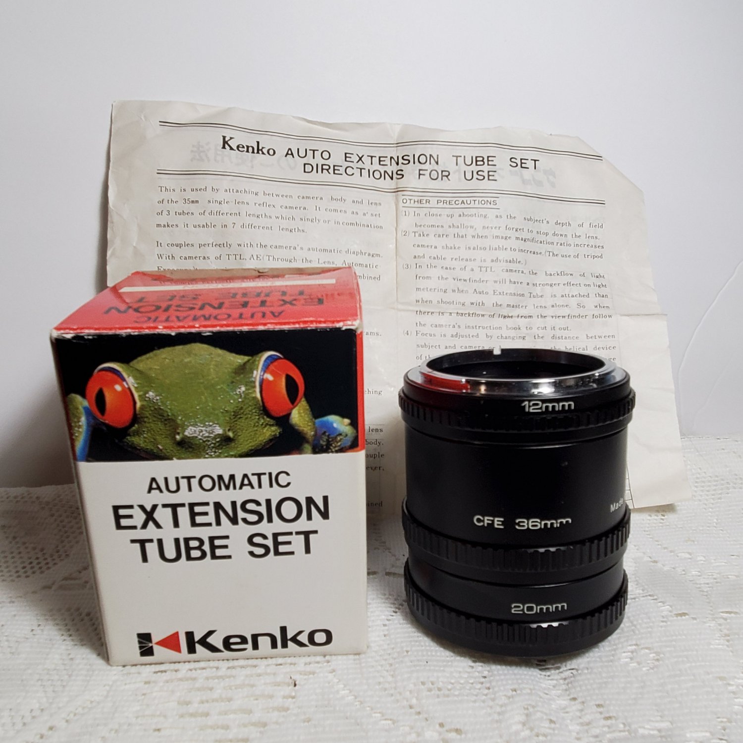 Vintage Kenko Extension Tube Set 36mm 20mm 12mm CFE Canon ...