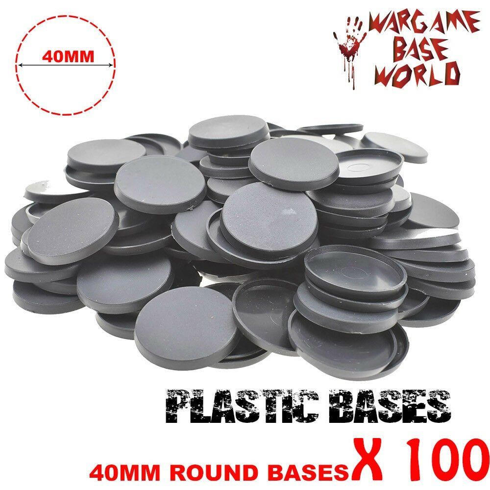[100pcs 40mm round Plastic bases for Gaming miniatures Figure wargames Model