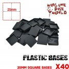 [40pcsx25mm] Plastic Square Bases Bases for Wargames - Miniatures Model Figures