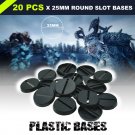 25mm 20PCS Round Slot Bases Warhammer Miniatures Plastic Wargames Circular Bases