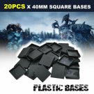 20PCS 40mm Square Bases Plastic for Miniatures Figure War Games Warhammer Bases