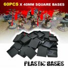 60PCS 40mm Square Bases Plastic for Miniatures Figure War Games Warhammer Model