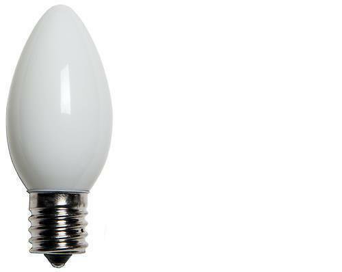 100 C9 White Opaque/Solid Color Bulbs Indoor/Outdoor Christmas Bulbs