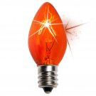 Box of 50 C7 Twinkle Amber / Orange Triple Dipped Transparent Christmas Bulbs