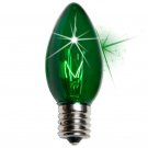 75 C9 Twinkle Green Triple Dipped Transparent Indoor/Outdoor Christmas Bulbs